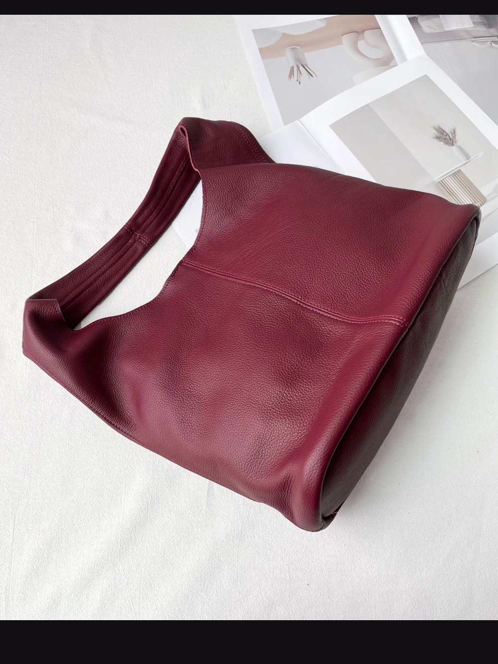 Red Leather Tote Bag